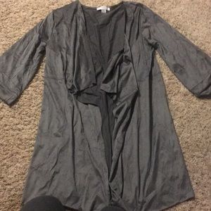 Gray suede kimono